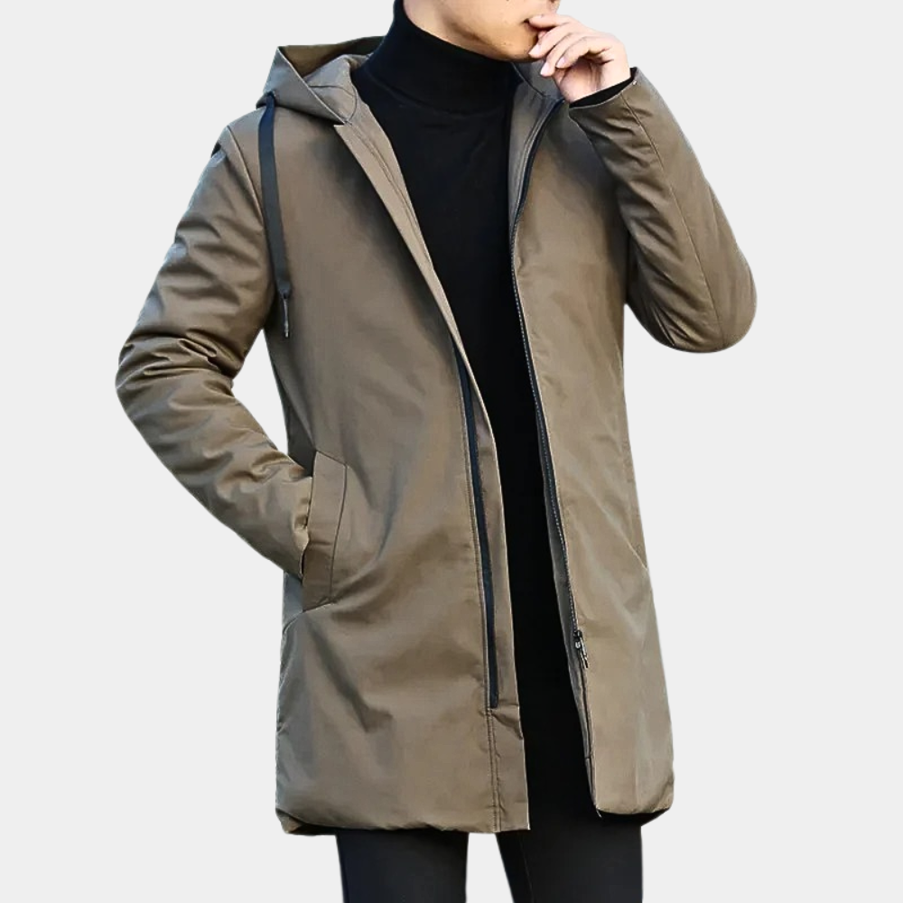 Cappotto da uomo con cappuccio e zip - Image 4