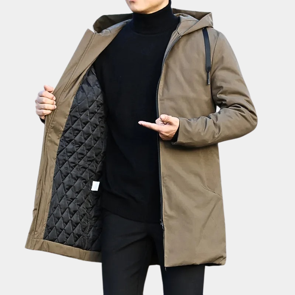 Cappotto da uomo con cappuccio e zip - Image 6
