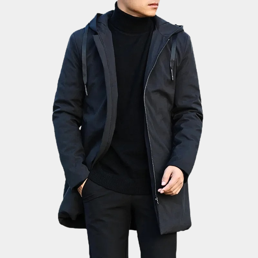Cappotto da uomo con cappuccio e zip - Image 5