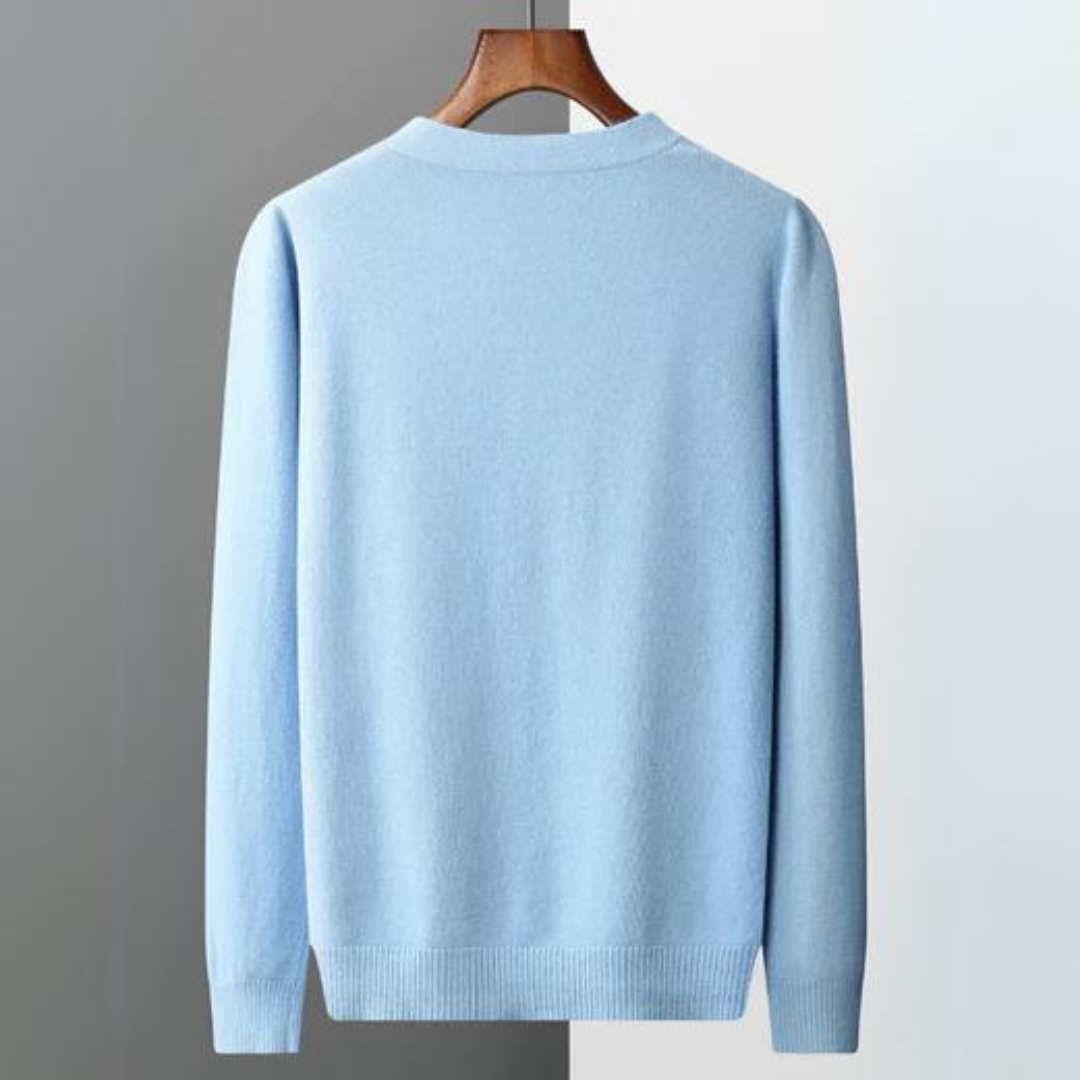 Cardigan da Uomo in Maglia a Coste con Scollo a V - Image 7