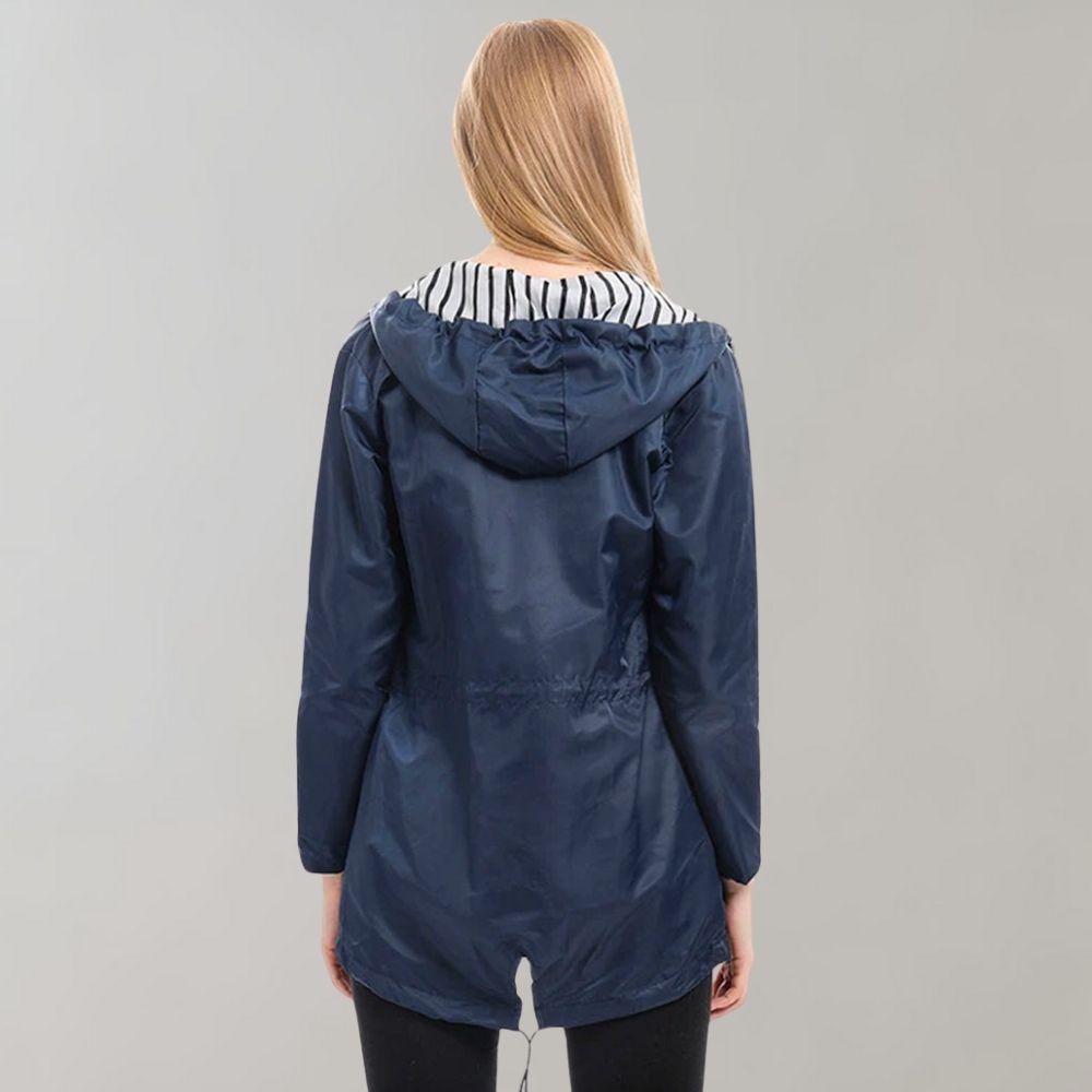 Cappotto da donna con cappuccio e zip - Image 3