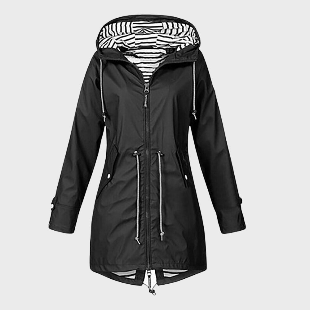 Cappotto da donna con cappuccio e zip - Image 9