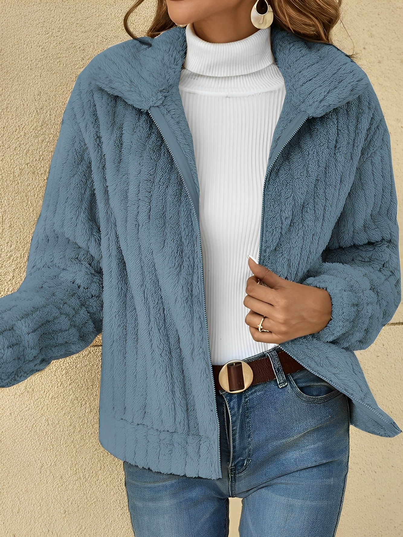 Giacca da donna con zip dal taglio rilassato - Image 3