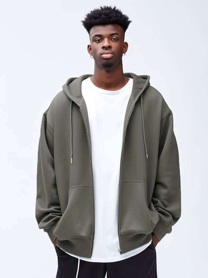 Giacca da uomo con cappuccio e zip intera - Image 9