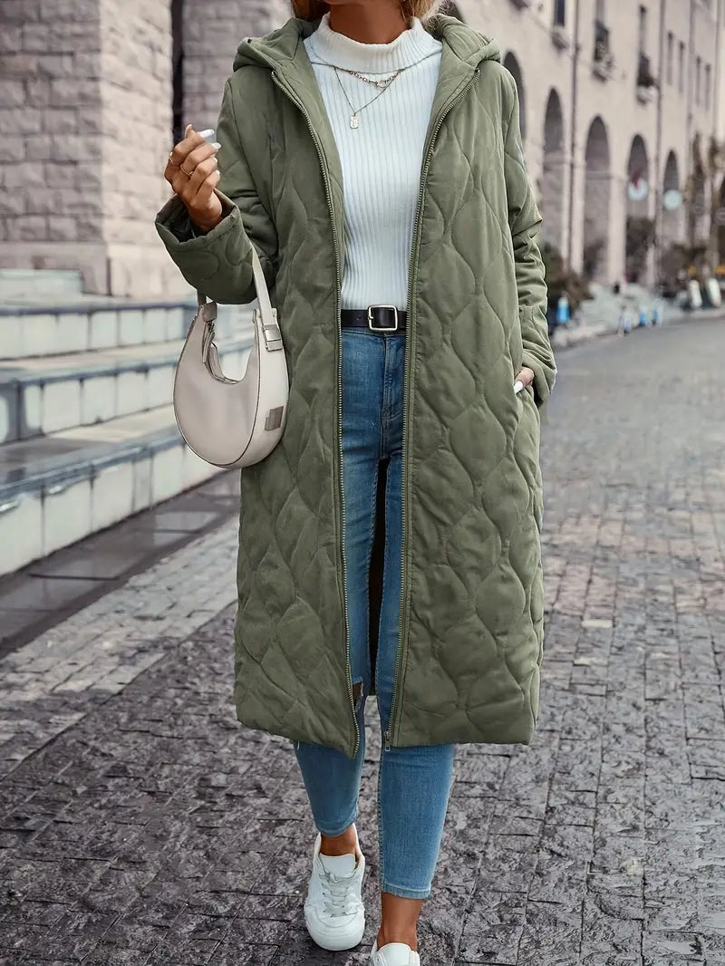 Cappotto trapuntato da donna con cappuccio - Image 1
