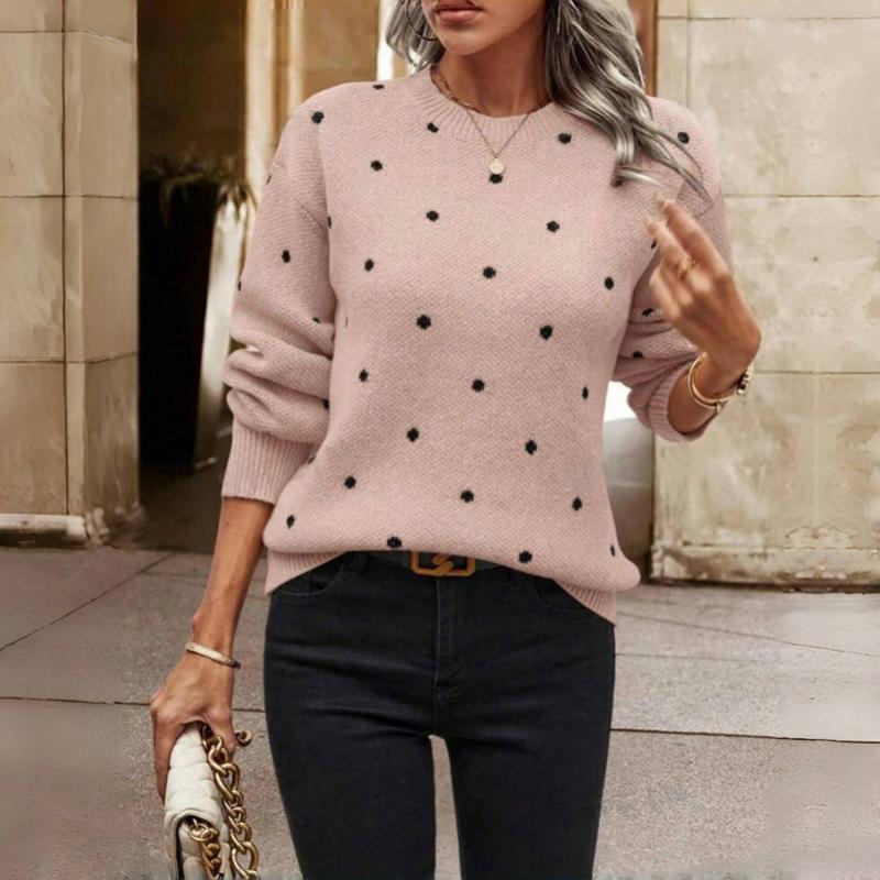 Maglione da donna a pois con girocollo - Image 8