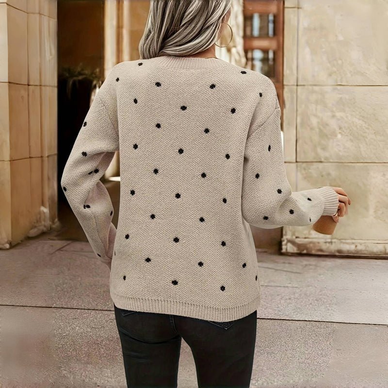 Maglione da donna a pois con girocollo - Image 5