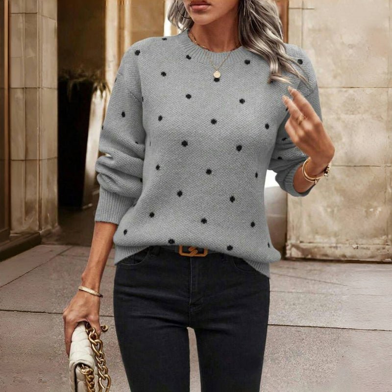 Maglione da donna a pois con girocollo - Image 7