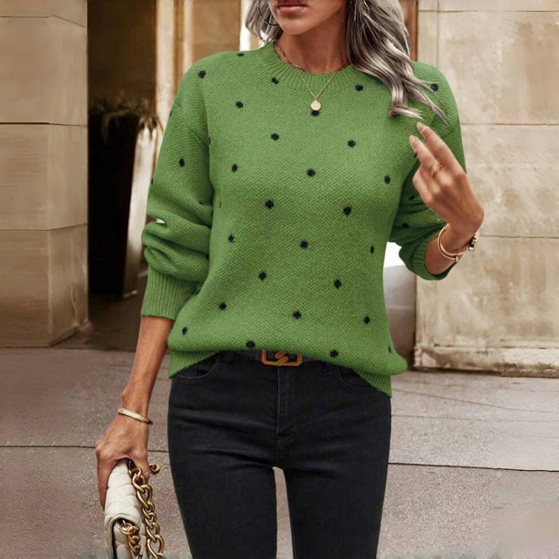 Maglione da donna a pois con girocollo - Image 6