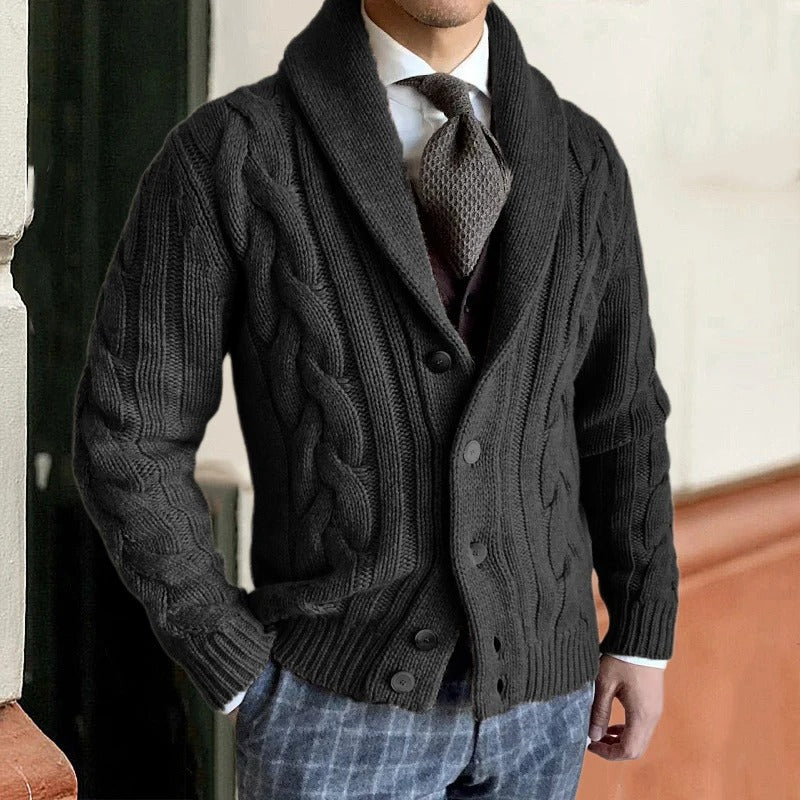 Giacca in maglia da uomo con collo sciallato - Image 4