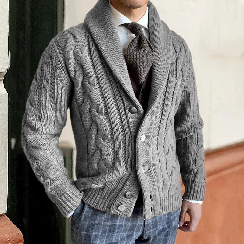Giacca in maglia da uomo con collo sciallato - Image 2