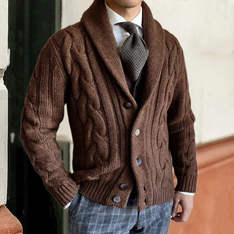 Giacca in maglia da uomo con collo sciallato - Image 3