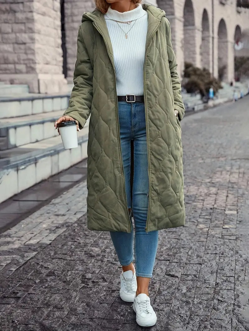 Cappotto trapuntato da donna con cappuccio - Image 2