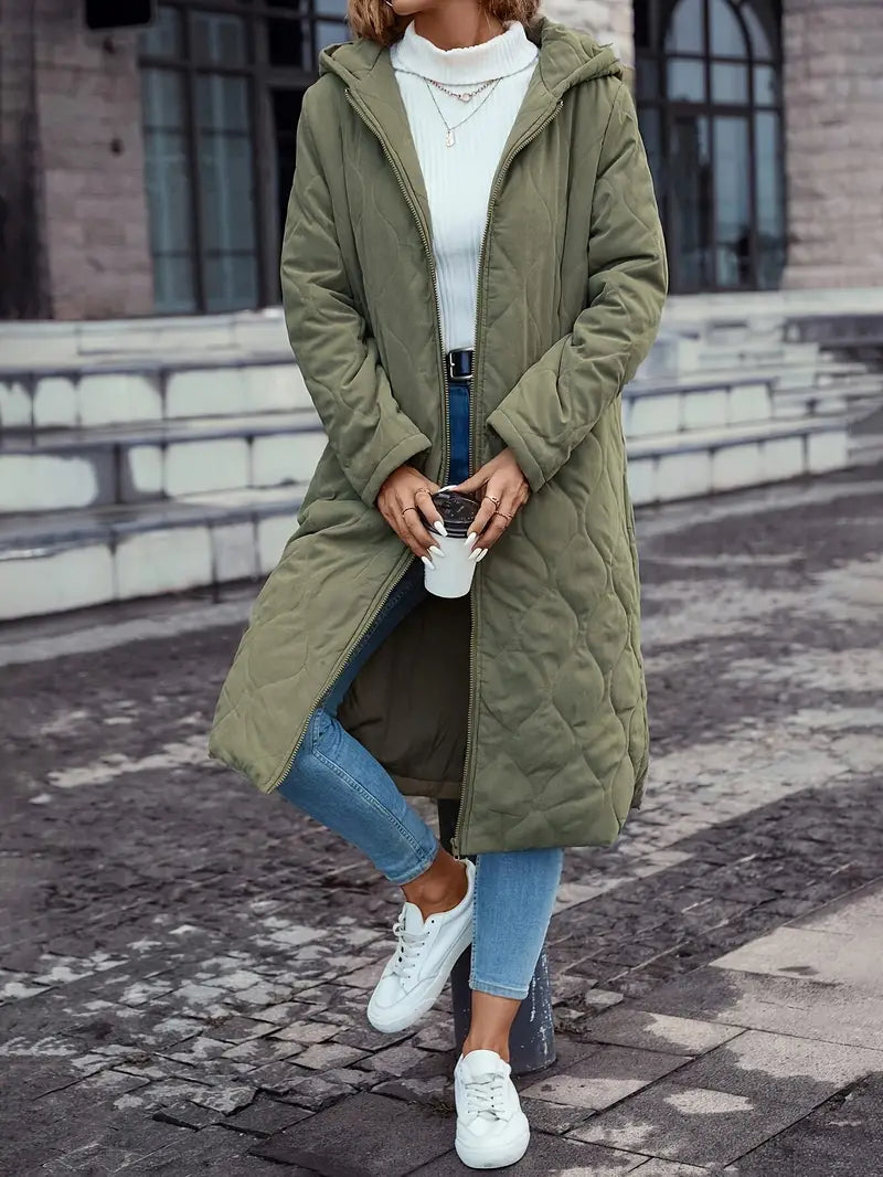 Cappotto trapuntato da donna con cappuccio - Image 3