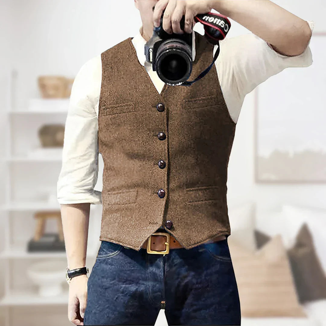 Gilet da abito da uomo con bottoni - Image 10