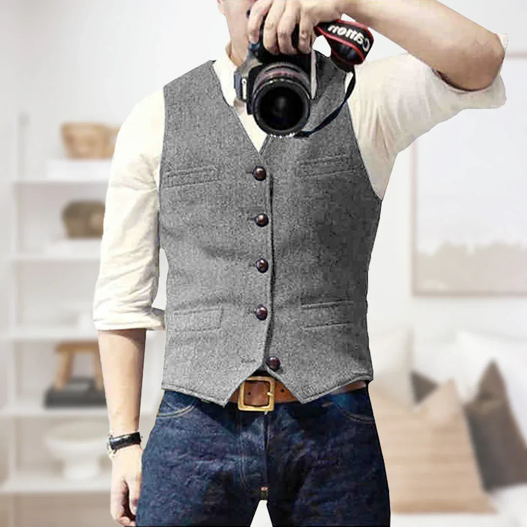 Gilet da abito da uomo con bottoni - Image 7