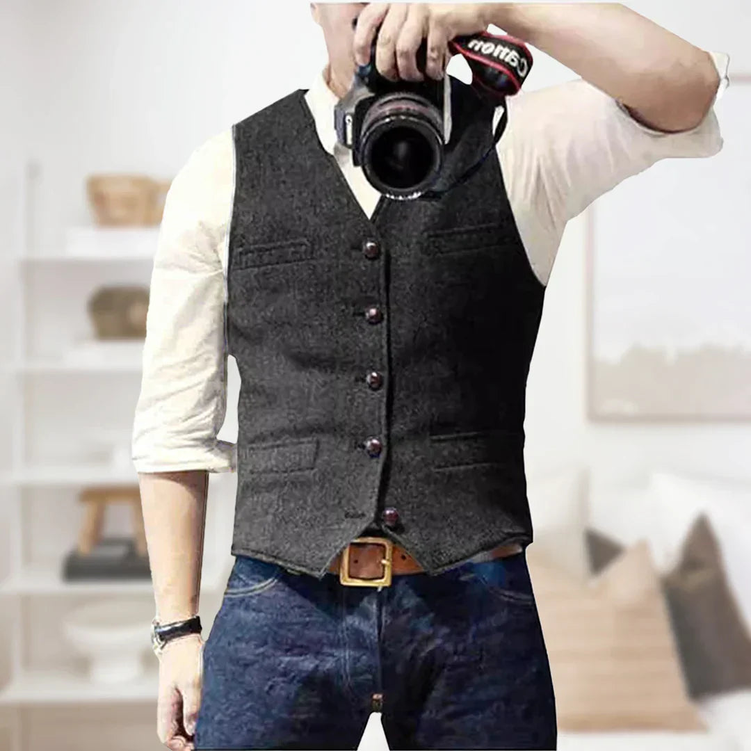 Gilet da abito da uomo con bottoni - Image 5