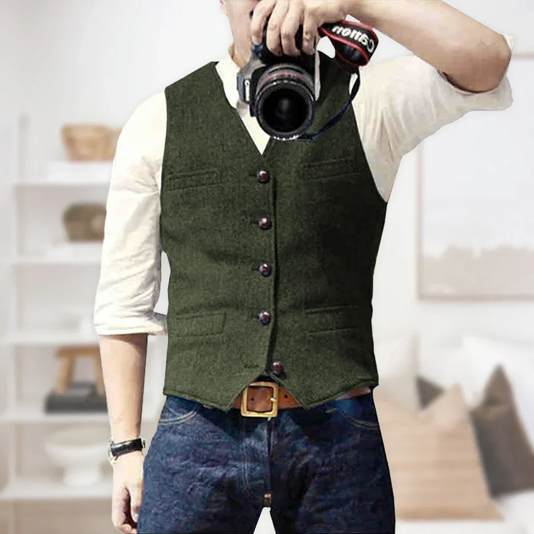 Gilet da abito da uomo con bottoni - Image 6