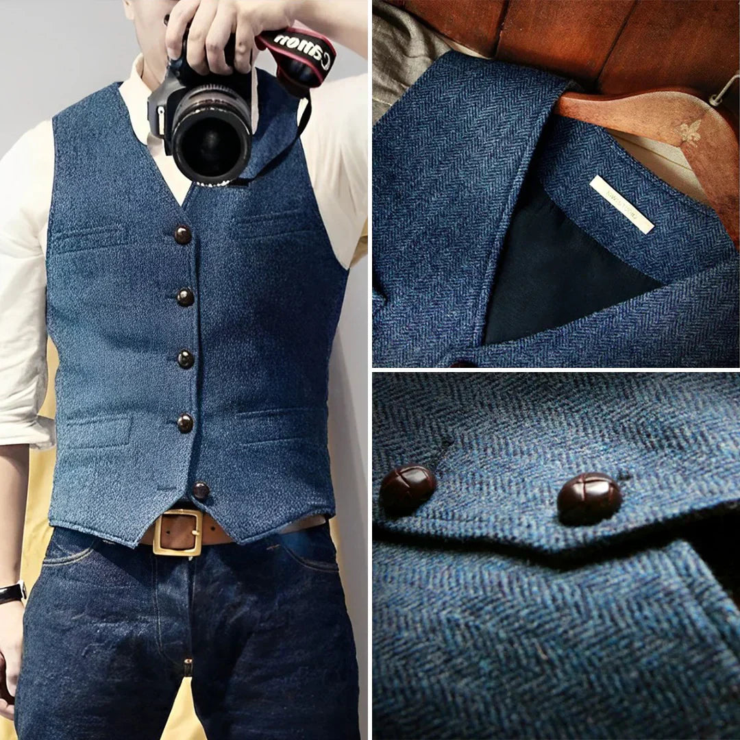 Gilet da abito da uomo con bottoni - Image 2