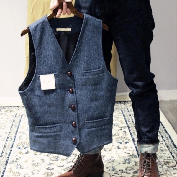 Gilet da abito da uomo con bottoni - Image 3