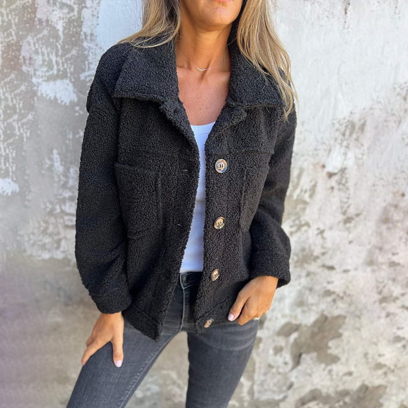Giacca Sherpa Abbottonata da Donna - Image 1
