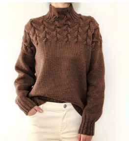 Maglione Dolcevita da Donna Lavorato a Trecce - Image 7