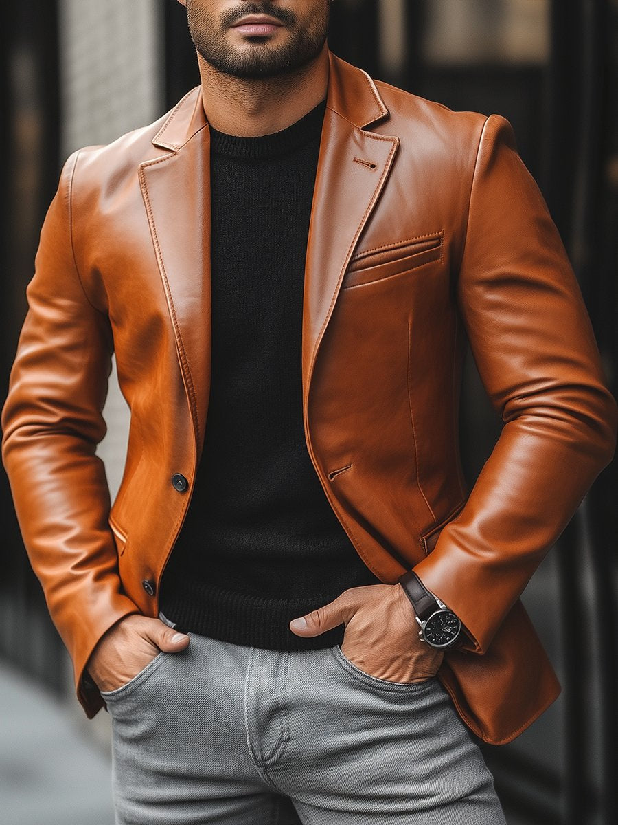 Blazer da Uomo in Pelle - Giacca - Image 2