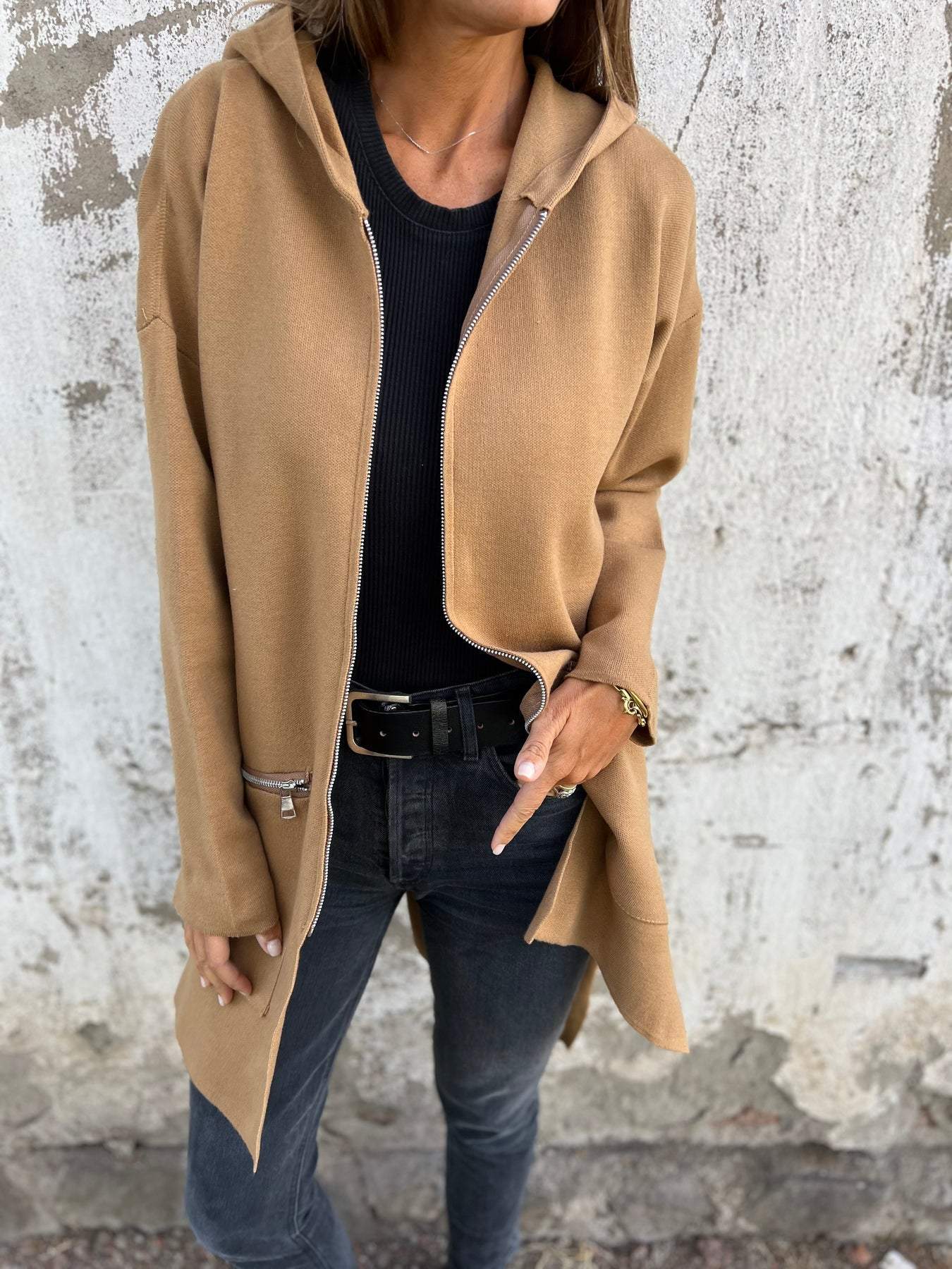 Cappotto Lungo con Cappuccio da Donna - Image 2