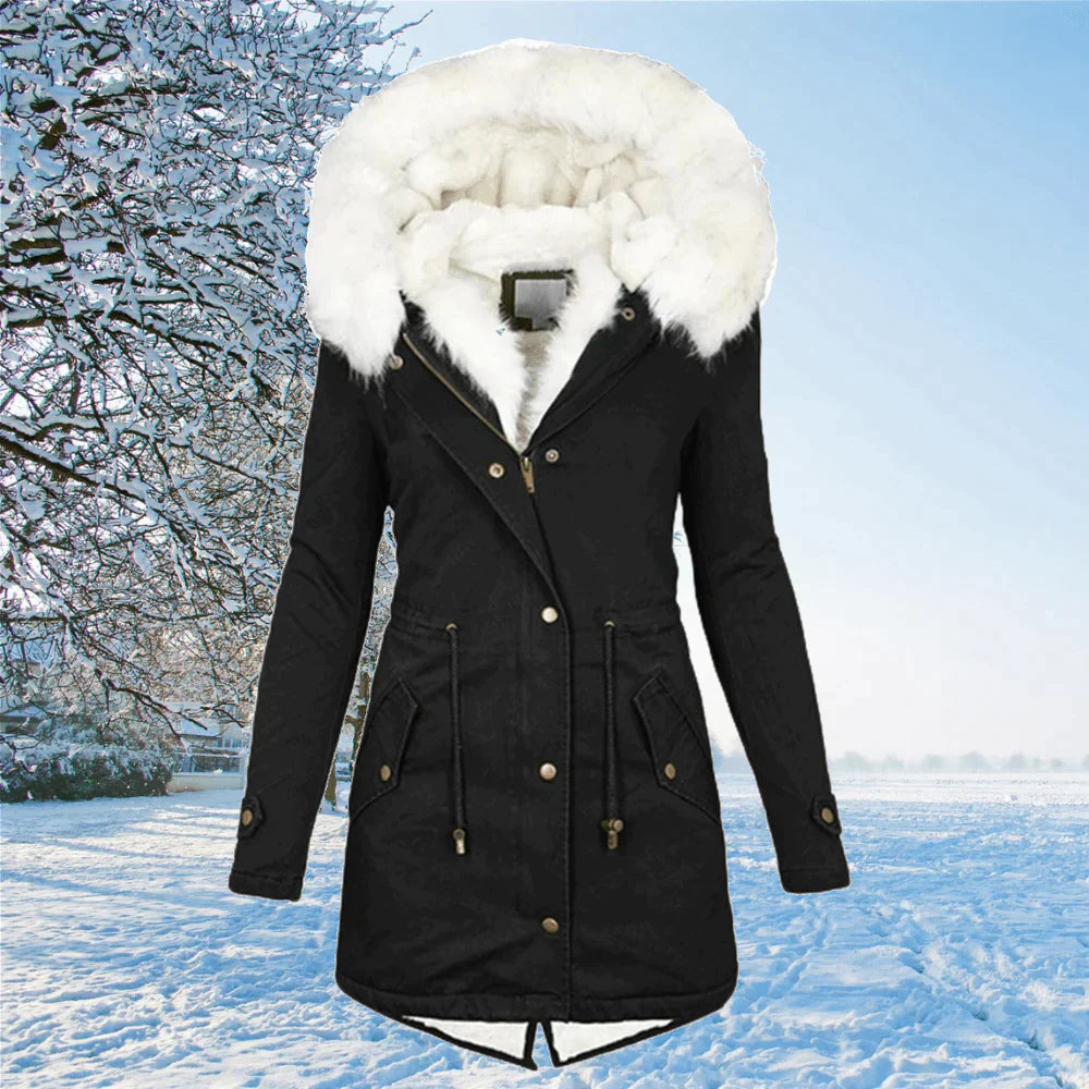 Anorak da donna con cappuccio in pelliccia sintetica - Image 1