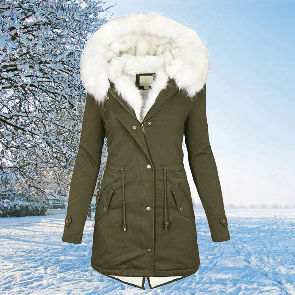 Anorak da donna con cappuccio in pelliccia sintetica - Image 5