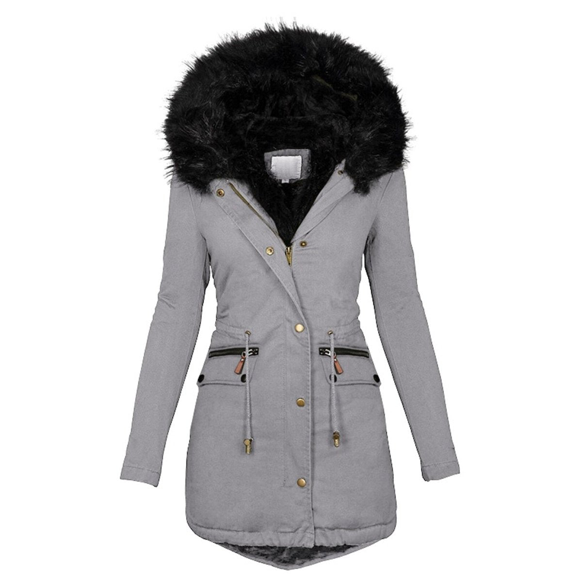 Anorak da donna con cappuccio in pelliccia sintetica - Image 3