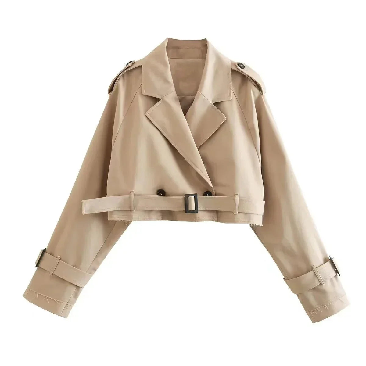Cappotto Corto da Donna con Cintura - Image 3