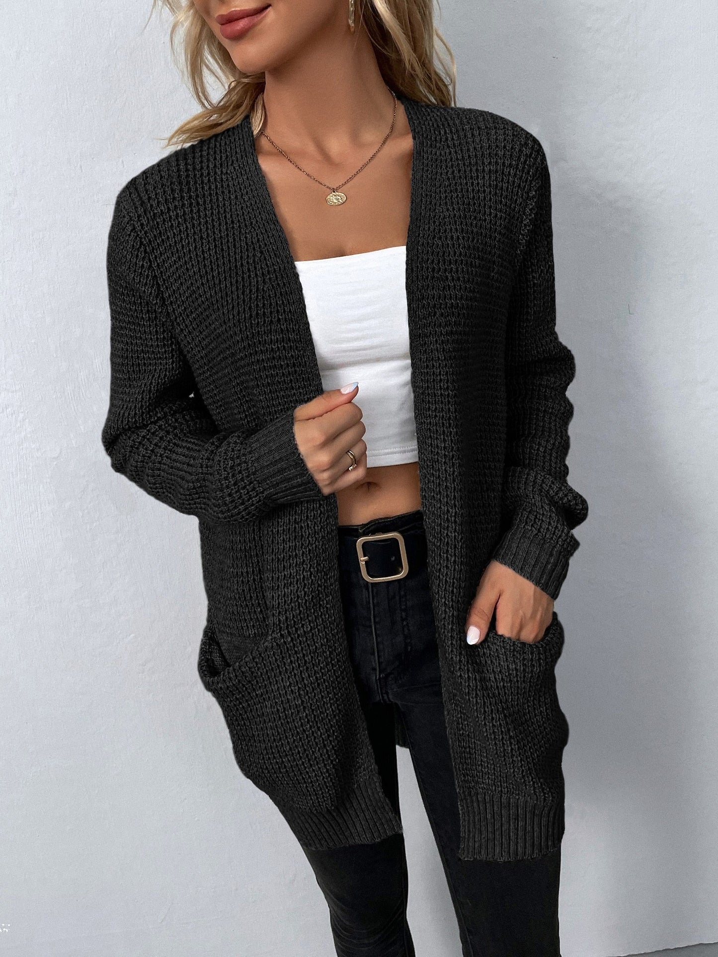Cardigan in maglia a maniche lunghe da donna - Image 9