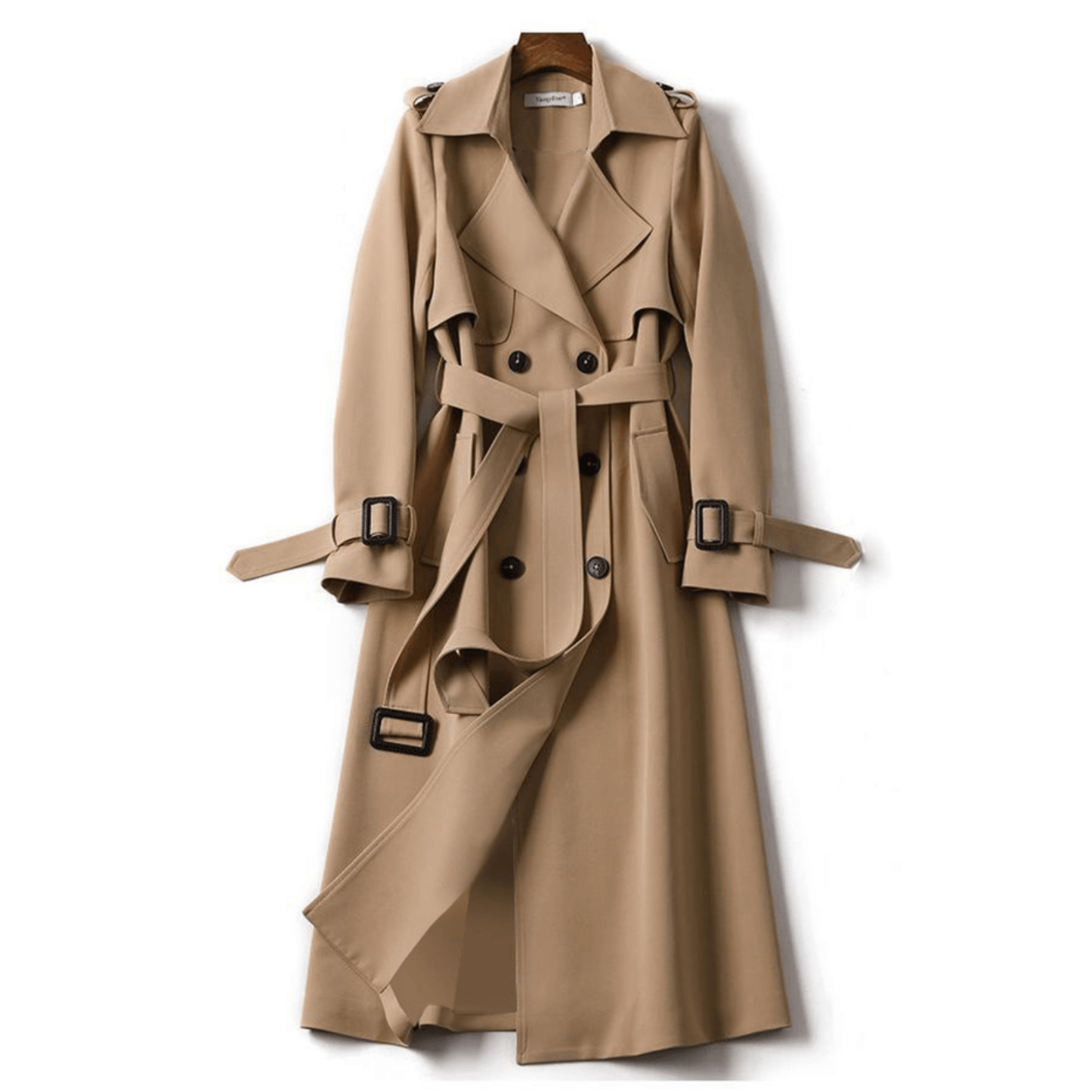 Cappotto doppiopetto da donna con cintura - Image 3