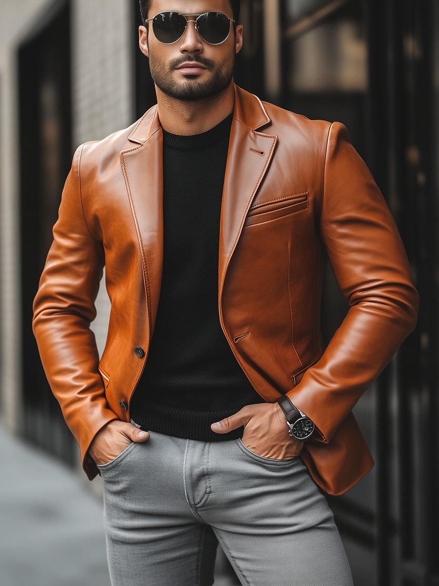 Blazer da Uomo in Pelle - Giacca - Image 4