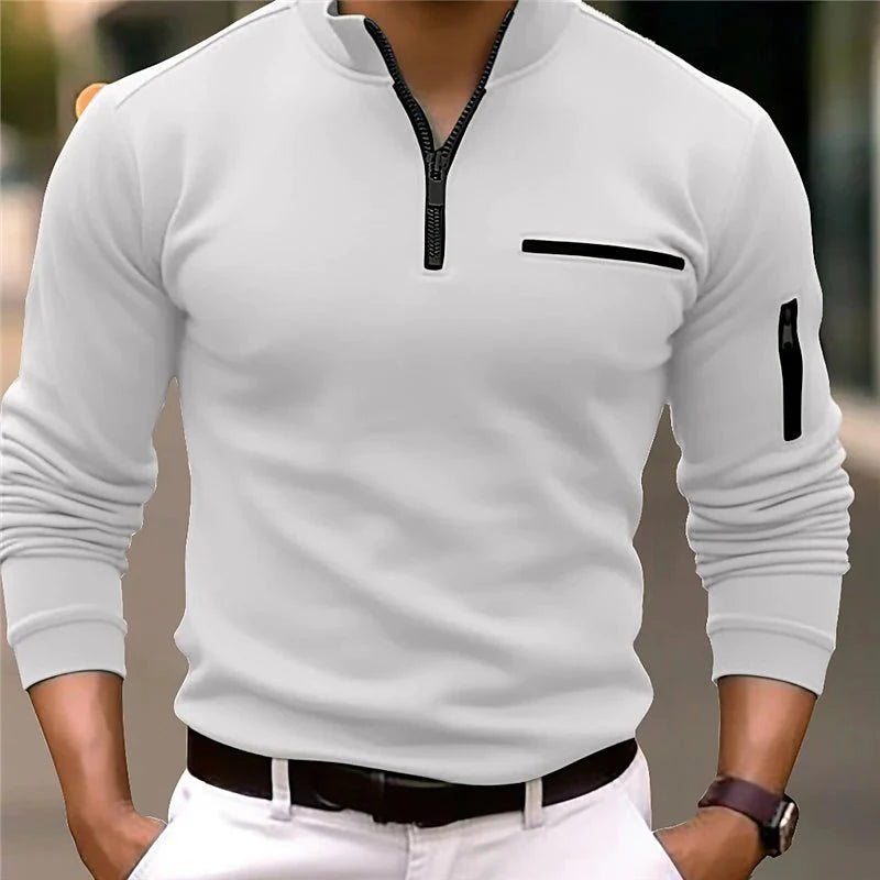 Maglione da uomo con zip corta - Image 4