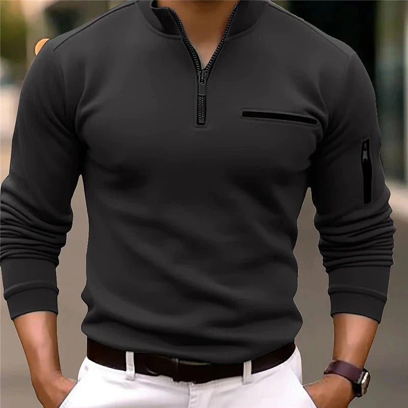 Maglione da uomo con zip corta - Image 2