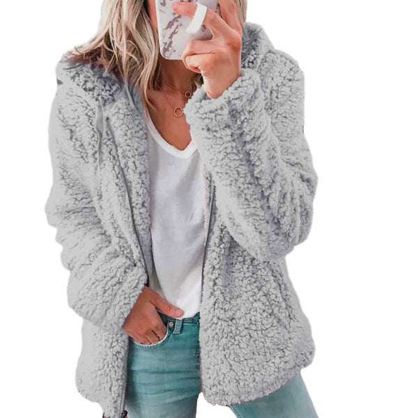 Giacca in pile con cappuccio da donna - Image 4