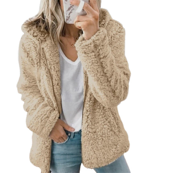 Giacca in pile con cappuccio da donna - Image 3