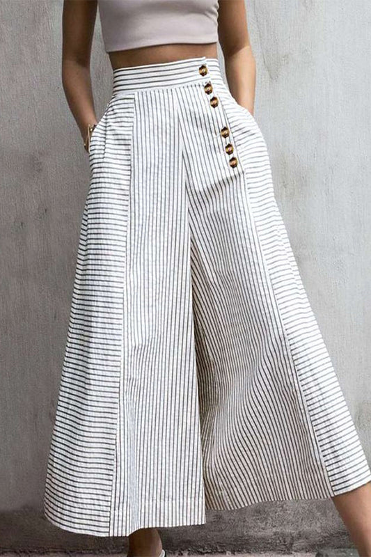 Pantaloni da Donna a Gamba Larga a Vita Alta - Image 1