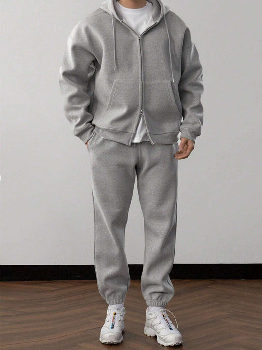 Completo da jogging con felpa da uomo con zip - Image 1