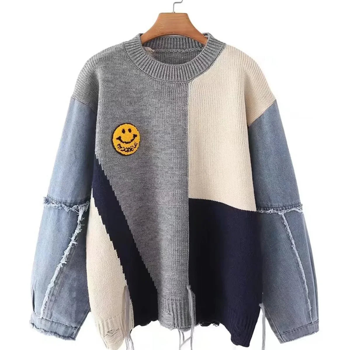 Maglione in denim oversize da donna - Image 2