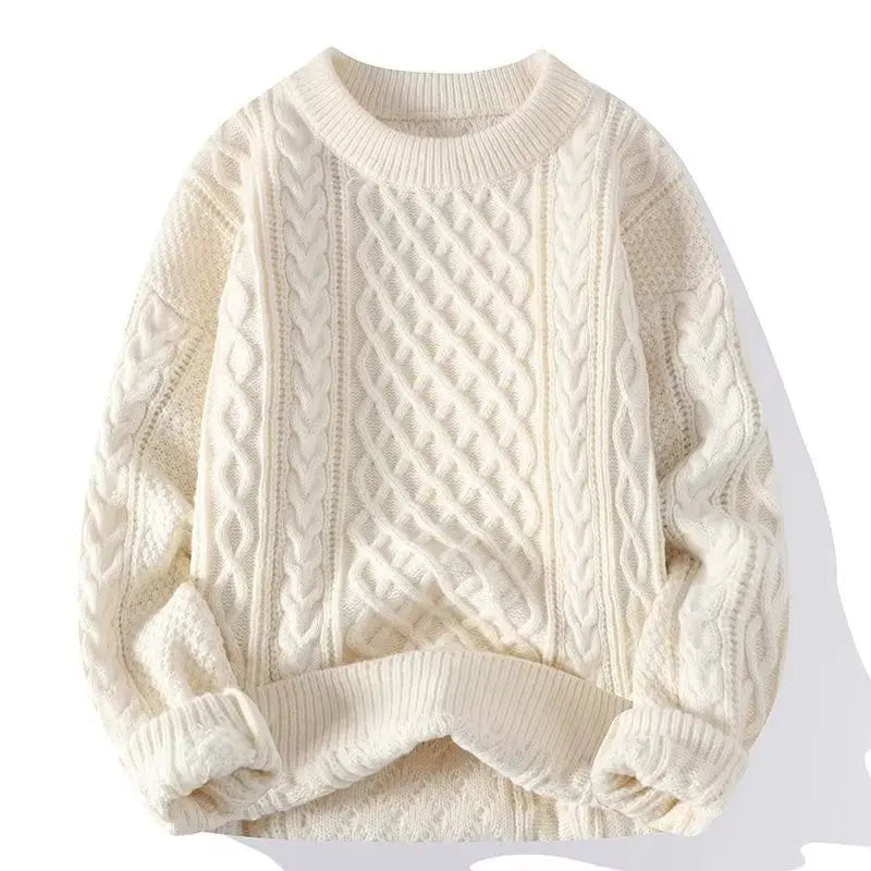 Maglione da uomo girocollo a trecce - Image 1