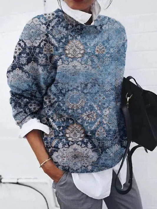 Maglione da Donna Stampato con Vestibilità Rilassata - Image 1