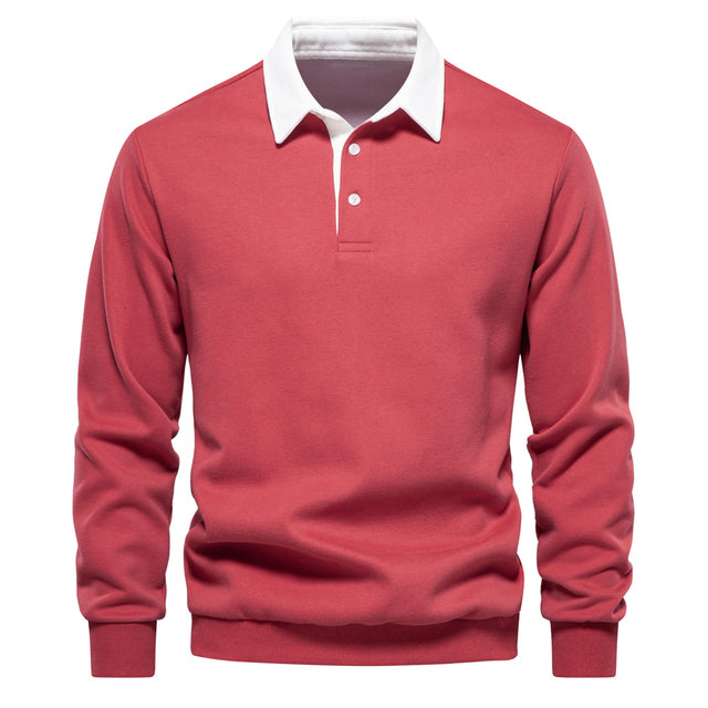 Maglione da uomo con colletto button-down a maniche lunghe - Image 8