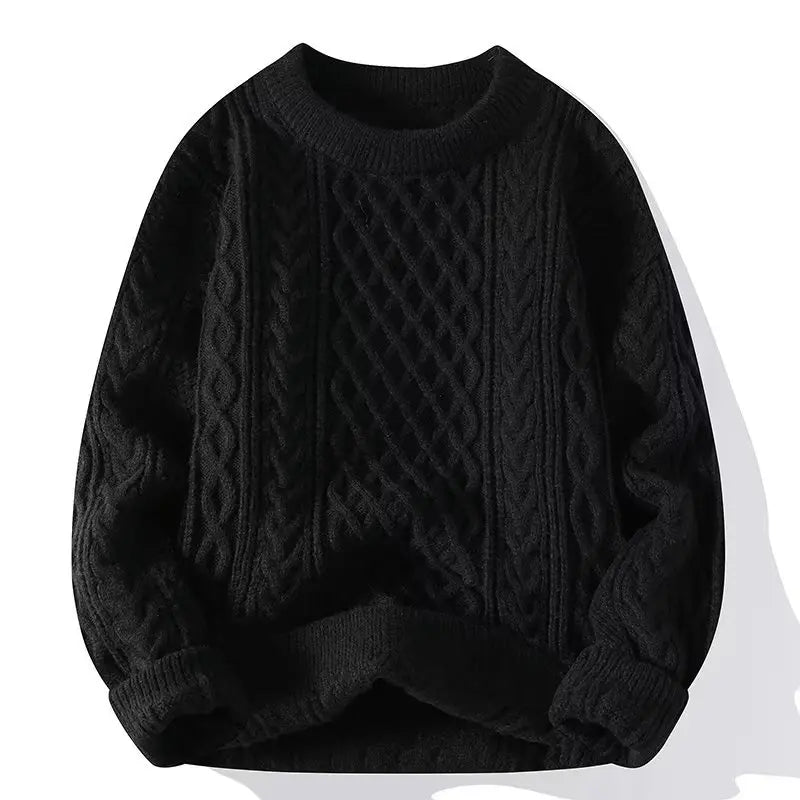 Maglione da uomo girocollo a trecce - Image 2