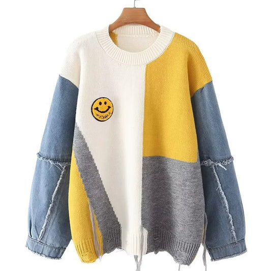 Maglione in denim oversize da donna - Image 1