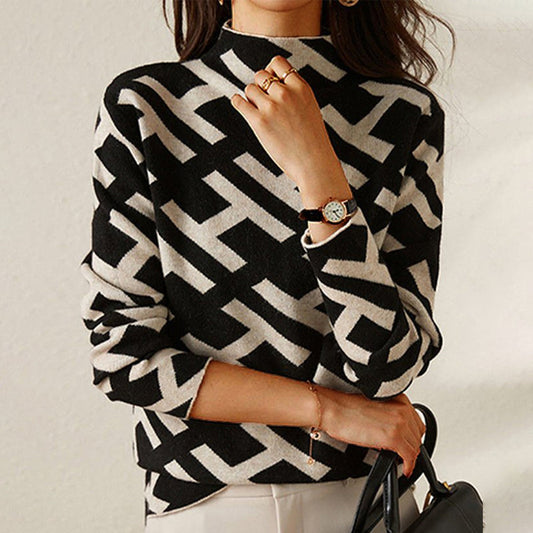 Maglione da donna con stampa geometrica - Image 1