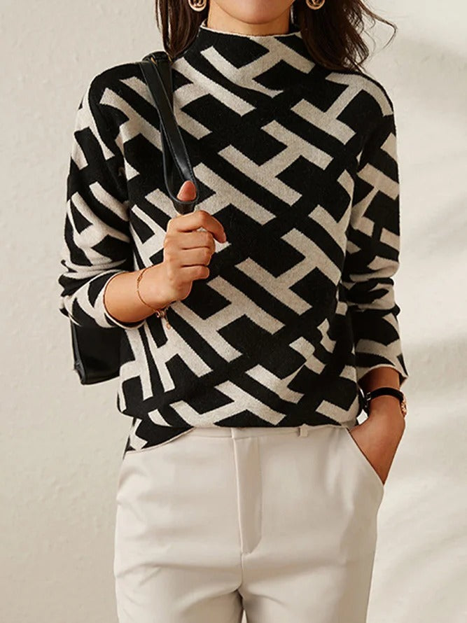 Maglione da donna con stampa geometrica - Image 2