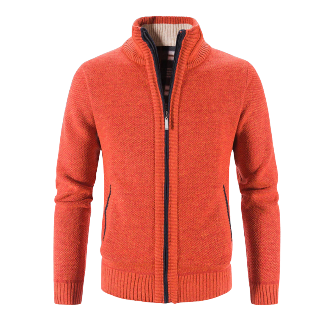 Maglione da Uomo con Zip Intera in Maglia a Coste - Image 6